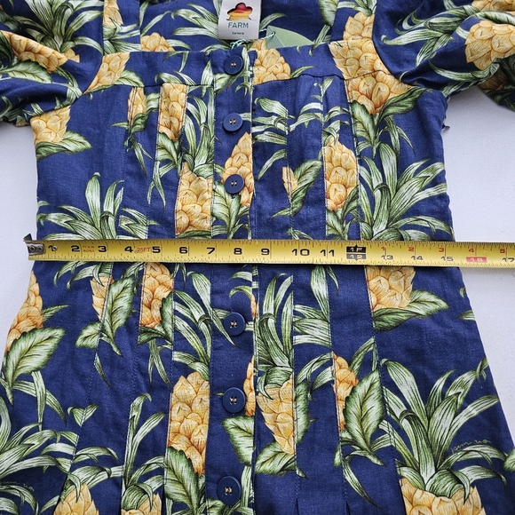 FARM Rio Pineapple Print Linen Blend Mini Dress - Picture 10 of 10